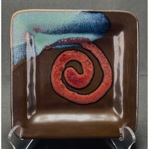 Paseo Pottery Collin Rosebrook‎ Abstract Spiral Stoneware Plate Signed